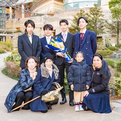 フォトスタジオENOが出張撮影した展望広場, クリスタルビューレストハウス, フラッシュ撮影が写った成人式撮影の写真