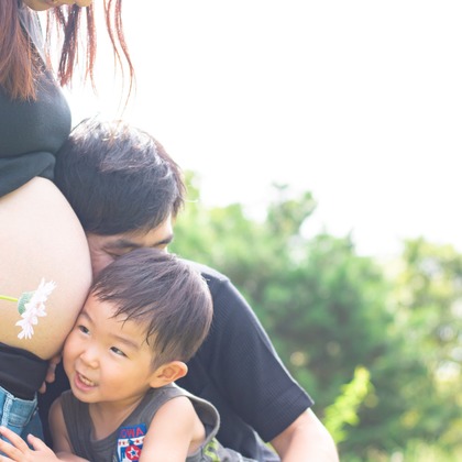 ゆのみふぉとが出張撮影した「マタニティフォト」の家族写真