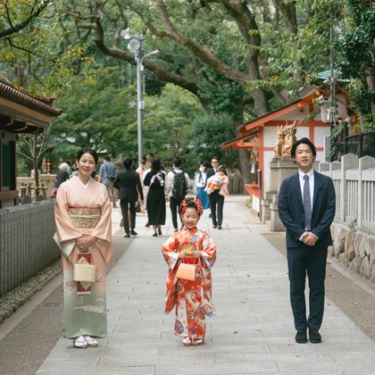 Tatsuyaが出張撮影した家族写真(キッズ,ベビーフォト)などが写った「七五三撮影（神戸 生田神社）」の家族写真