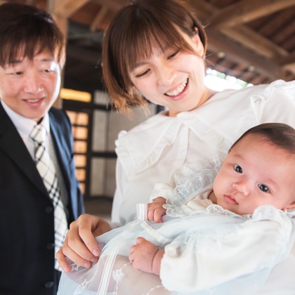 山下　剛が出張撮影した「お宮参り撮影」の家族写真